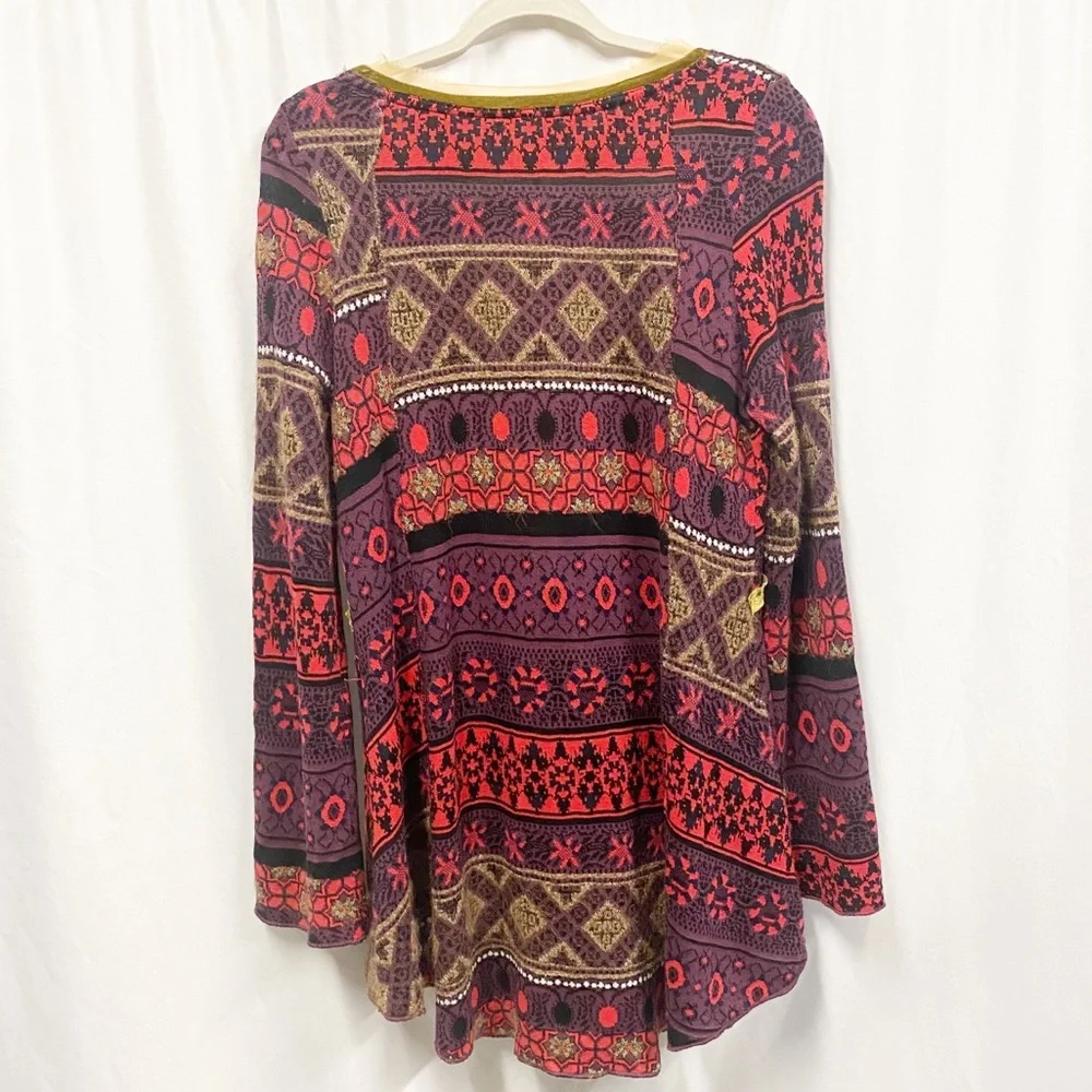 Free People World Traveler Boho Alpaca Blend Pullover Tunic Sweater - Picture 8 of 13
